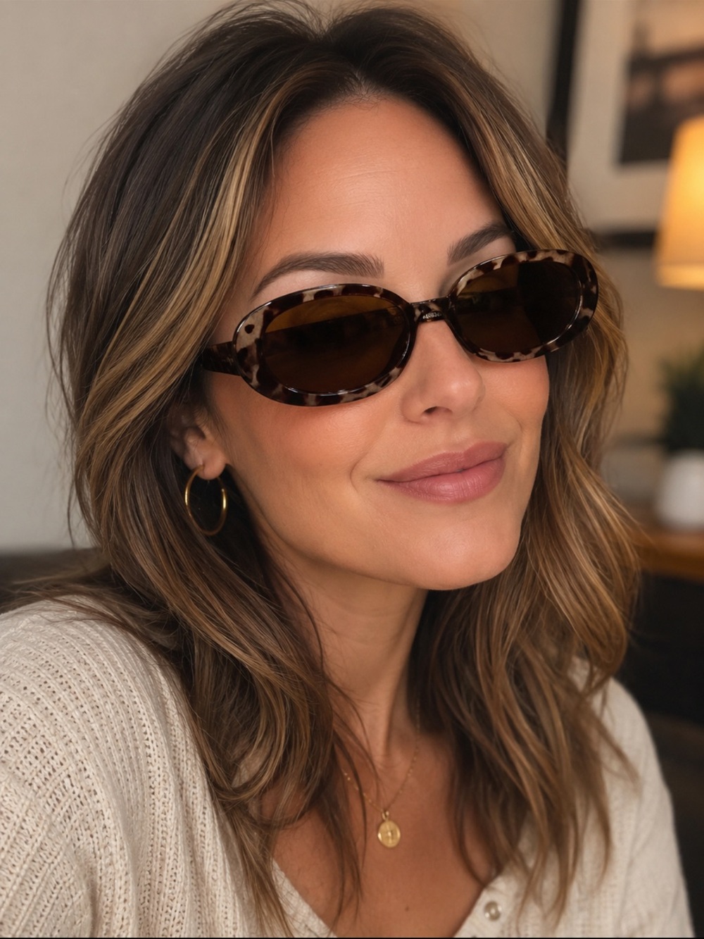 Diff Eyewear Tortoise Oval Sunglasses - Brown Lenses